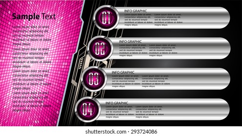 dark black pink silver Web Design Website Elements Template for graphic internet. text box. label. infographics. metal. card. pixel. Metals, alloys, steel, aluminum. button