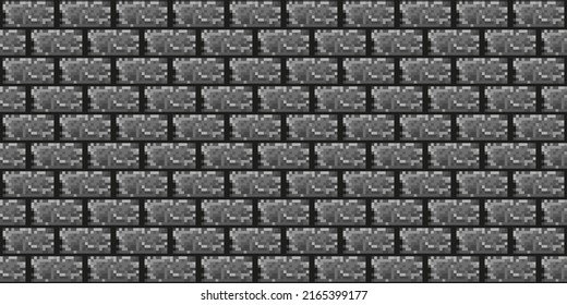 Dark black pixel mosaic abstract seamless geometric grid background texture