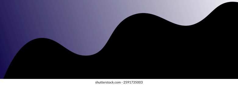 Dark black and purple abstract wide horizontal banner with hexagon carbon fiber grid and orange luminous lines. vector