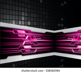 dark black purple Light Abstract Technology background for computer graphic website internet business. circuit. illustration.digital.infographics. binary code. vector. card label banner text box