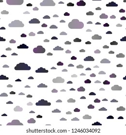 Dark Black, Purple vector seamless template with sky, clouds. Illustration with abstract gradient clouds. Template for business cards, websites.