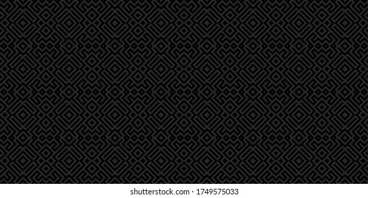 Dark Black Seamless Abstract Ornament Background  Vector Illustration Pattern 