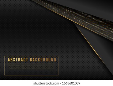 Dark black with shiny gold dots pattern metal background for wallpaper dan printing purpose