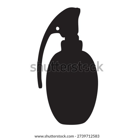 dark black silhouette of a standard hand grenade used in military combat