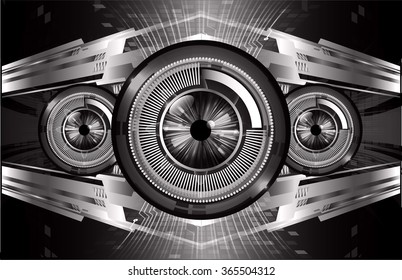 dark black silver Light Abstract Technology background for computer graphic website internet and business. circuit. illustration.digital.infographics. binary code. zero one. eye. scan virus