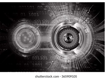 dark black silver Light Abstract Technology background for computer graphic website internet and business. circuit. illustration.digital.infographics. binary code. zero one. eye. scan virus. vector