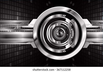 dark black silver Light Abstract Technology background for computer graphic website internet and business. circuit. illustration.digital.infographics. binary code. zero one. eye. scan virus