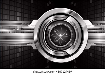 dark black silver Light Abstract Technology background for computer graphic website internet and business. circuit. illustration.digital.infographics. binary code. zero one. eye. scan virus vector