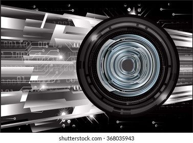 dark black silver Light Abstract Technology background for computer graphic website internet and business. circuit. illustration.digital.infographics. binary code. zero one. eye. scan virus vector