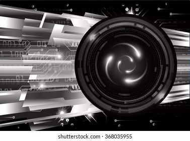 dark black silver Light Abstract Technology background for computer graphic website internet and business. circuit. illustration.digital.infographics. binary code. zero one. eye. scan virus vector