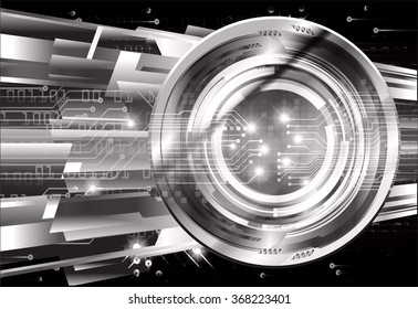 dark black silver Light Abstract Technology background for computer graphic website internet and business. circuit. illustration.digital.infographics. binary code. zero one. eye scan virus vector
