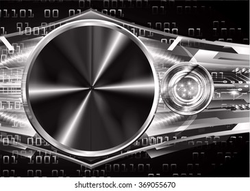 dark black silver Light Abstract Technology background for computer graphic website internet and business. circuit. illustration.digital.infographics. binary code. zero one. eye.scan virus vector