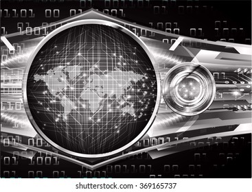 dark black silver Light Abstract Technology background for computer graphic website internet business. circuit. illustration.digital.infographics. binary code. zero one. eye.scan virus vector world