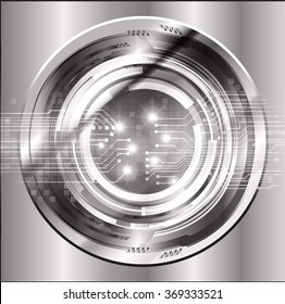 dark black silver Light Abstract Technology background for computer graphic website internet and business. circuit. illustration.digital.infographics. binary code. zero one. eye scan virus vector