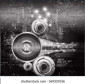 dark black silver Light Abstract Technology background for computer graphic website internet and business. circuit. illustration.digital.infographics. binary code. zero one. eye scan virus vector