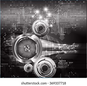 dark black silver Light Abstract Technology background for computer graphic website internet and business. circuit. illustration.digital.infographics. binary code. zero one. eye scan virus vector