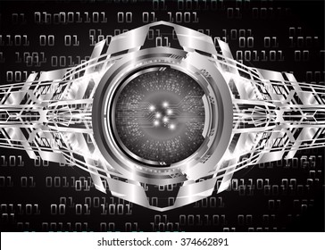 Dark black silver Light Abstract Technology background for computer graphic website internet and business. circuit. vector illustration. infographics. motion move blur.neon. pixel. eye scan virus