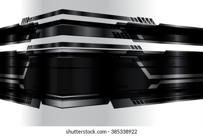 Dark black silver Light Abstract Technology background for computer graphic website internet and business. circuit. vector illustration. infographics. motion move blur.neon. pixel. eye scan virus