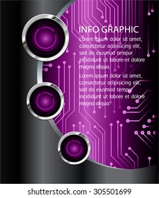 dark black silver purple Web Design Website Elements Template for graphic internet. text box. label. info graphics. metal. card. pixel. Metals, alloys, steel, aluminum. button. infographics