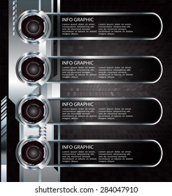dark black silver Web Design Website Elements Template for graphic internet. text box. label. infographics. metal. card. pixel. Metals, alloys, steel, aluminum. button