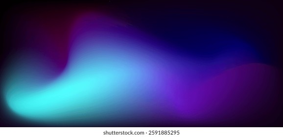 Dark black, sky blue, purple, pink and blue colour abstract gradient minimal blurry design curve shape background vector illustration eps10. Futuristic Luxury pattern.