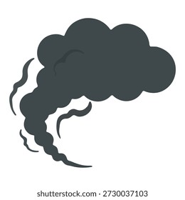 Vetor de emissão de carbono da poluição atmosférica da nuvem de fumo negro escuro