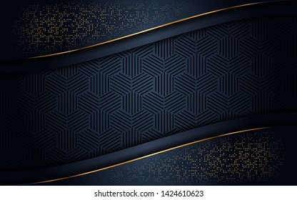 Dark black textured layer overlap background. Elegant luxurious background