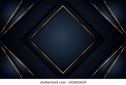 Dark black textured layer overlap background. Elegant luxurious background