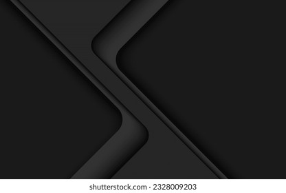 Dark black triangle geometric vector background. Modern design template for your business. Overlap layers on blue background