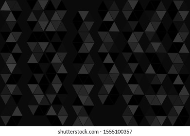 Dark black triangular abstract background vector for graphic cards design 