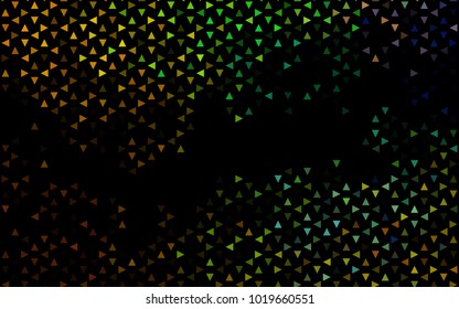 Dark Black vector abstract colorful background, which consist of triangles. Pattern with colored triangles on white background.