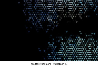 Dark Black vector abstract lovely pattern with Hearts on white background. Happy Valentine's Day Greeting Card with small hearts. Stock template for your romantic ad, leaflet, banner.