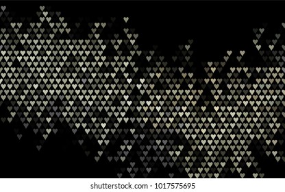 Dark Black vector abstract lovely pattern with Hearts on white background. Happy Valentine's Day Greeting Card with small hearts. Stock template for your romantic ad, leaflet, banner.