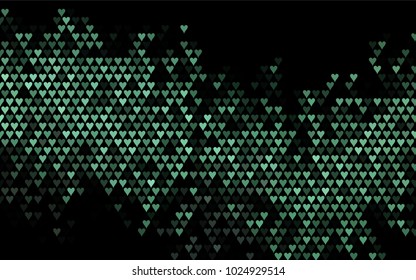 Dark Black vector abstract lovely pattern with Hearts on white background. Happy Valentine's Day Greeting Card with small hearts. Stock template for your romantic ad, leaflet, banner.