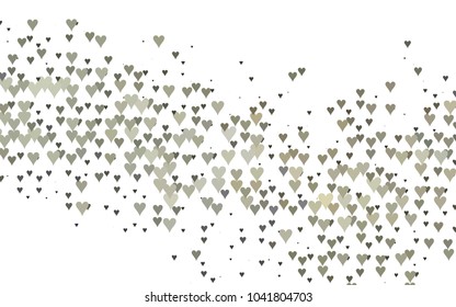 Dark Black vector abstract lovely pattern with Hearts on white background. Happy Valentine's Day Greeting Card with small hearts. Stock template for your romantic ad, leaflet, banner.