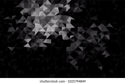 Dark Black vector abstract mosaic background. Modern geometrical abstract illustration with gradient. The template can be used as a background for cell phones.