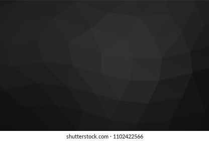 Dark Black vector abstract mosaic pattern. Triangular geometric sample with gradient.  Brand new design for your business.