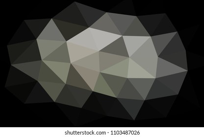 Dark Black vector abstract mosaic abstract mosaic. Geometric illustration in Origami style with gradient.  A completely new template for your business design.