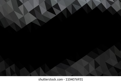 Dark Black vector abstract mosaic backdrop. Brand new colored illustration in blurry style with gradient. The best triangular design for your business.