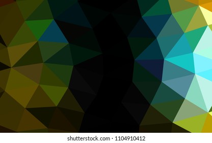 Dark Black vector abstract mosaic abstract mosaic. Glitter abstract illustration with an elegant design. The best triangular design for your business.