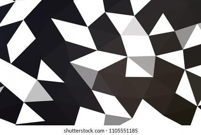Dark Black vector abstract mosaic abstract mosaic. Colorful abstract illustration with gradient. Triangular pattern for your business design.