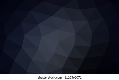 Dark Black vector abstract mosaic abstract mosaic. Triangular geometric sample with gradient.  Triangular pattern for your business design.