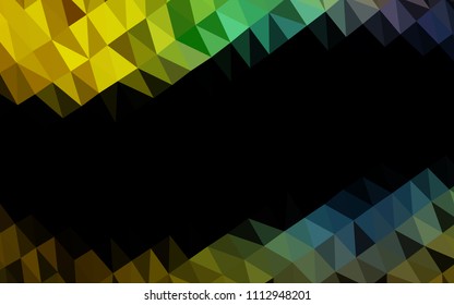 Dark Black vector abstract mosaic pattern. Brand new colored illustration in blurry style with gradient. The best triangular design for your business.