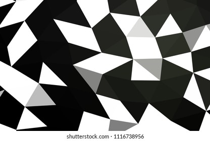 Dark Black vector abstract mosaic abstract mosaic. Geometric illustration in Origami style with gradient.  Triangular pattern for your business design.