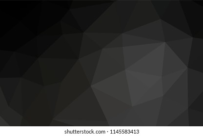 Dark Black vector abstract mosaic backdrop. A sample with polygonal shapes. A completely new template for your business design.