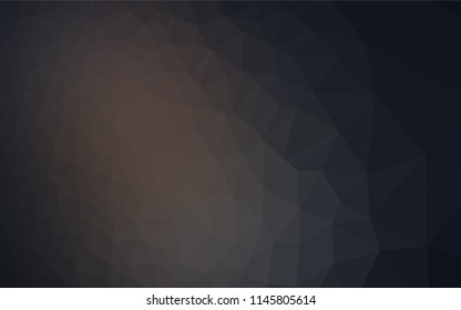 Dark Black vector abstract mosaic backdrop. Triangular geometric sample with gradient.  The completely new template can be used for your brand book.