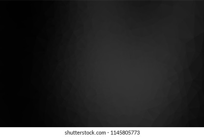 Dark Black vector abstract mosaic background. Shining illustration, which consist of triangles. A new texture for your design.