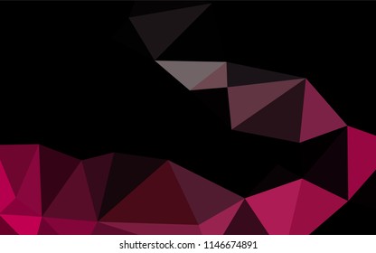 Dark Black vector abstract mosaic background. Brand new colored illustration in blurry style with gradient. The polygonal design can be used for your web site.