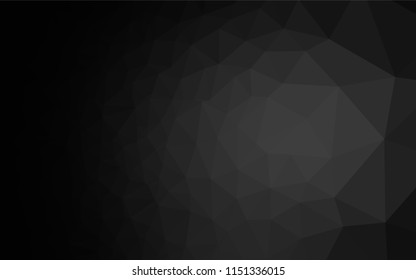Dark Black vector abstract mosaic pattern. Creative illustration in halftone style with gradient. The polygonal design can be used for your web site.