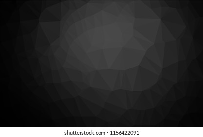 Dark Black vector abstract mosaic pattern. Shining illustration, which consist of triangles. A completely new design for your business.